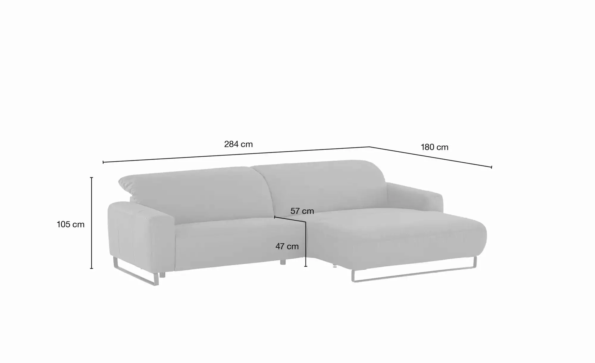 Max Schelling Ecksofa  Progress ¦ grau ¦ Maße (cm): B: 284 H: 105 T: 180.0 günstig online kaufen