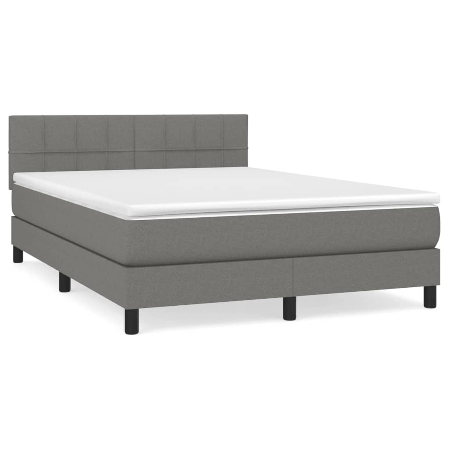 vidaXL Boxspringbett mit Matratze Dunkelgrau 140x190 cm Stoff1399850 günstig online kaufen