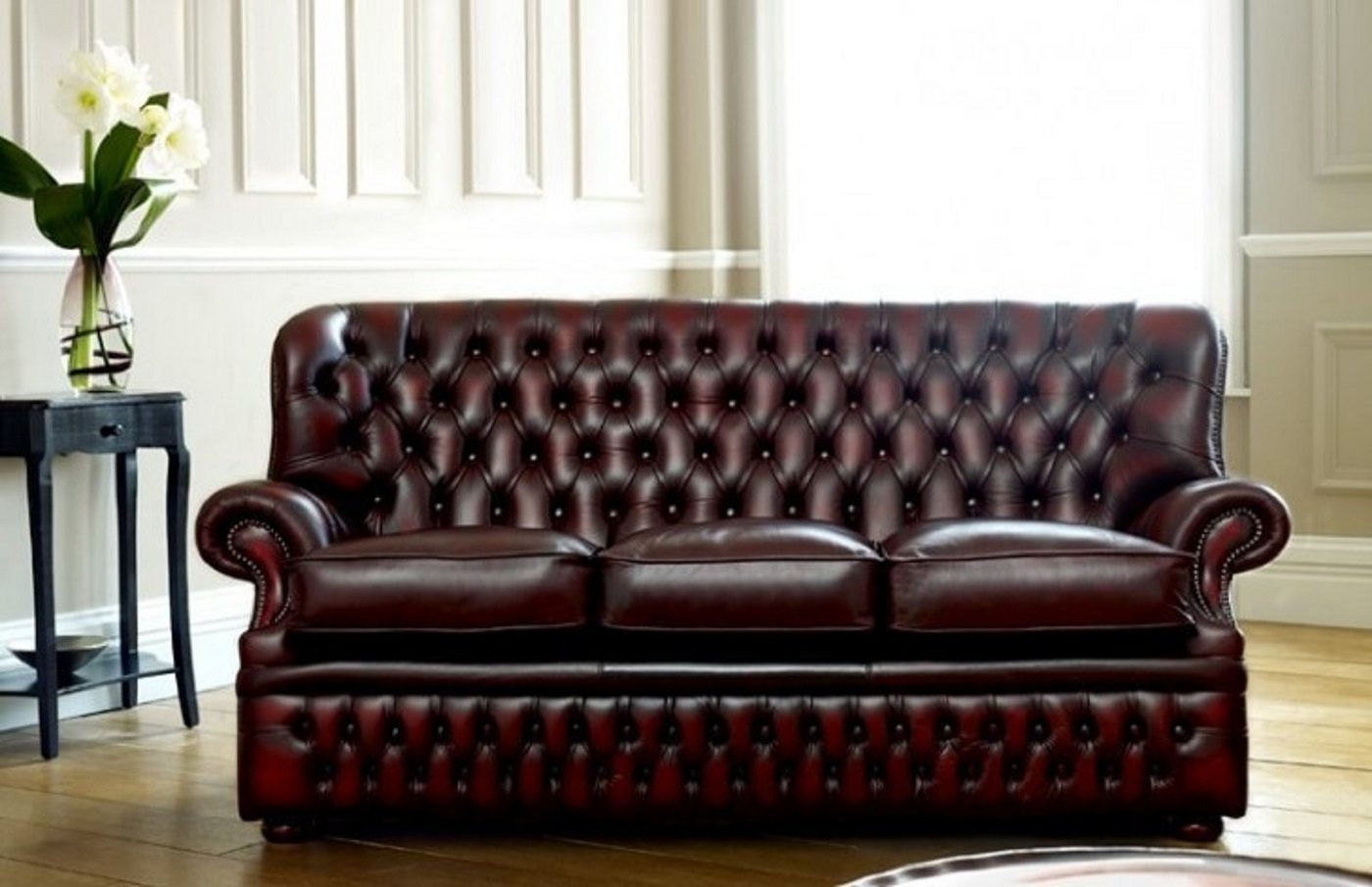 Xlmoebel 3-Sitzer Braun Sofa im Chesterfield-Stil mit Bezug antikem, 1 Teil günstig online kaufen