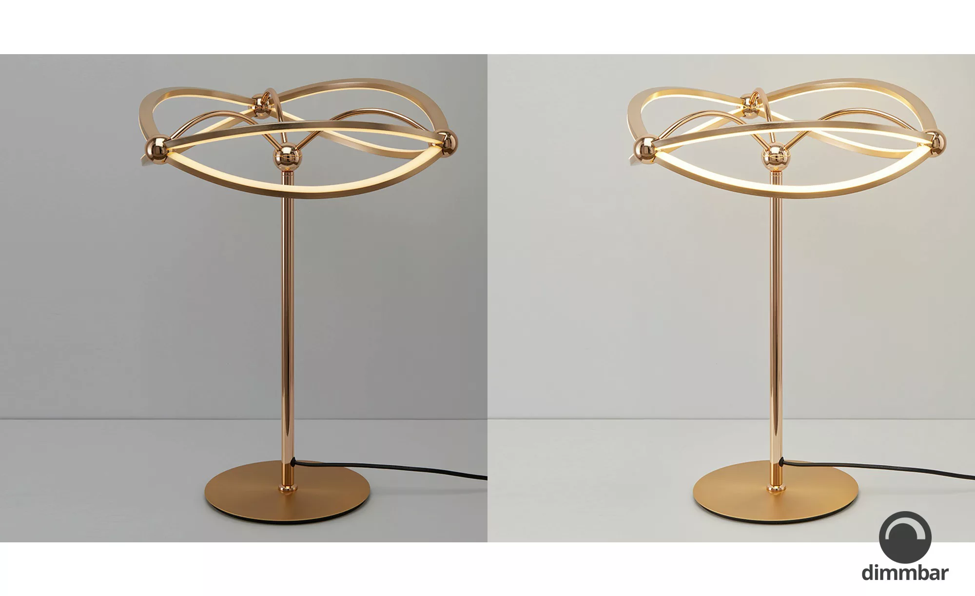Trio LED-Tischleuchte, messing-matt, geschwungen ¦ gold ¦ Maße (cm): H: 50 günstig online kaufen