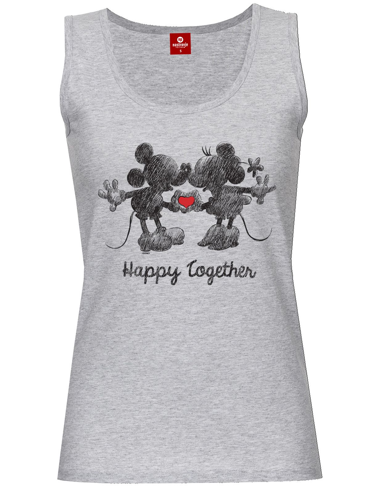 Disney Mickey & Minnie Happy Damen Tanktop grau meliert günstig online kaufen