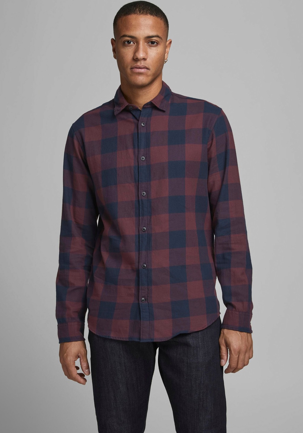 Jack & Jones Herren Freizeit Hemd JJEGINGHAM TWILL - Slim Fit günstig online kaufen