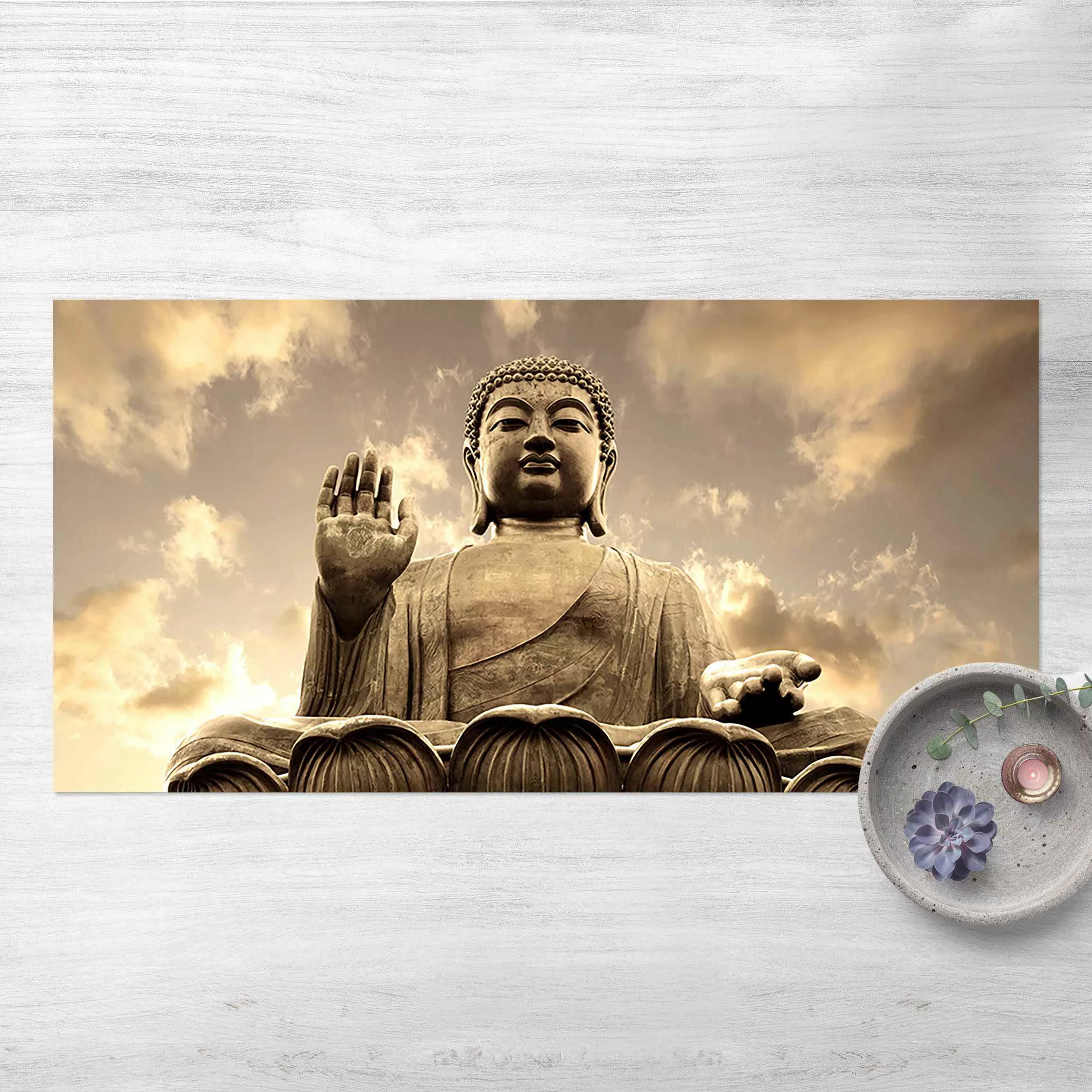 Vinyl-Teppich Großer Buddha Sepia günstig online kaufen