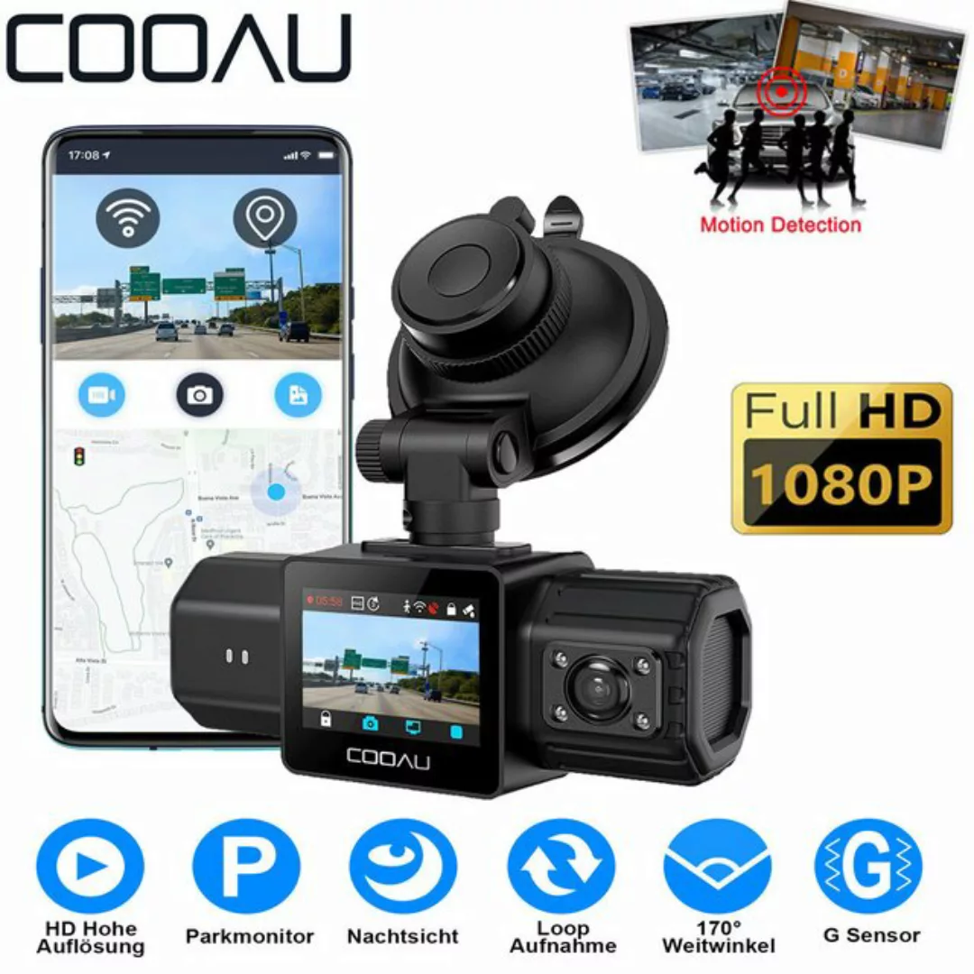 COOAU DashCam 2.5K/1080P Vorne Innen Autokamera DVR Recorder Camera Mit SD günstig online kaufen