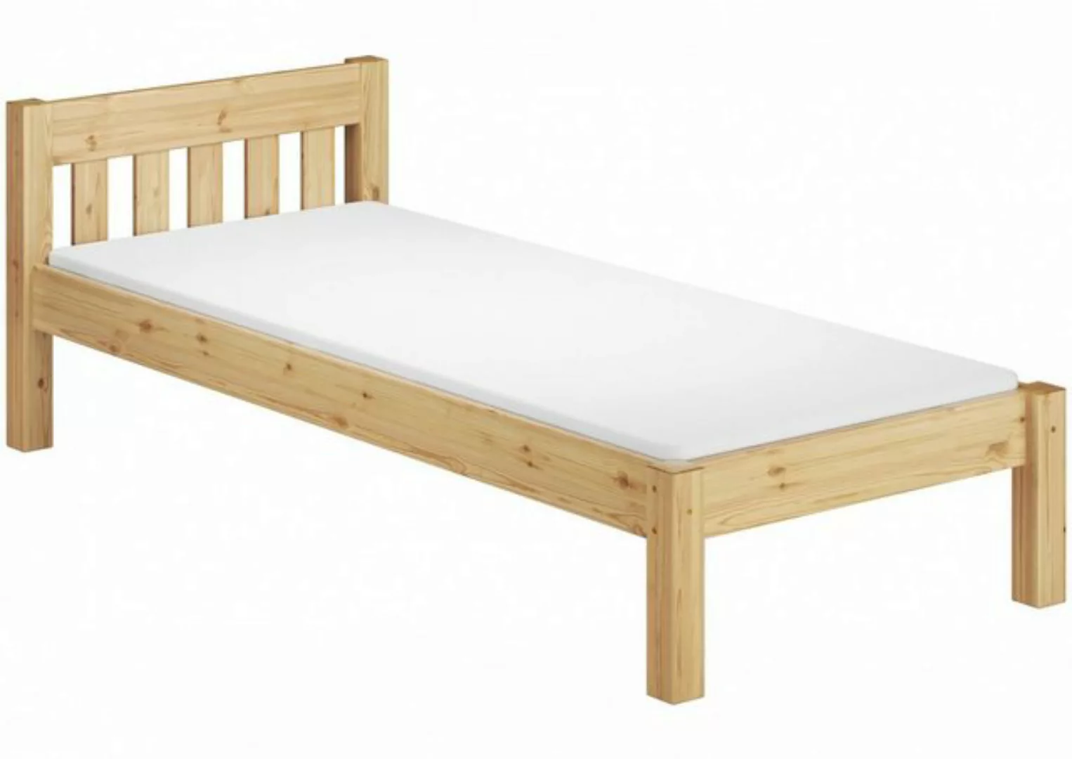 ERST-HOLZ Einzelbett Kurzes Kinderbett Kiefer 90x190 mit Rost und Matratze, günstig online kaufen