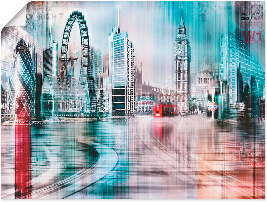 Artland Poster "London Skyline Abstrakte Collage 07", Großbritannien, (1 St günstig online kaufen