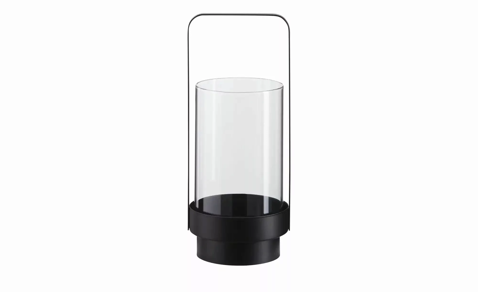 Windlicht   ¦ schwarz ¦ Metall,Glas ¦ Maße (cm): H: 28,4  Ø: 12.5 Accessoir günstig online kaufen