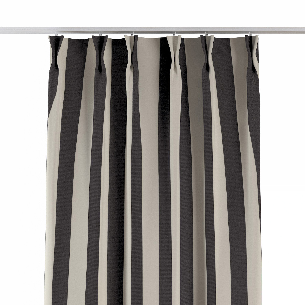 Vorhang mit flämischen 2-er Falten, anthrazit-weiß, Quadro (143-92) günstig online kaufen
