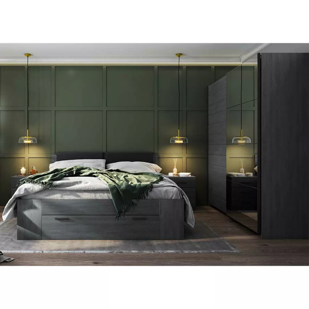 Schlafzimmer Set in Eiche Grau modern (vierteilig) günstig online kaufen