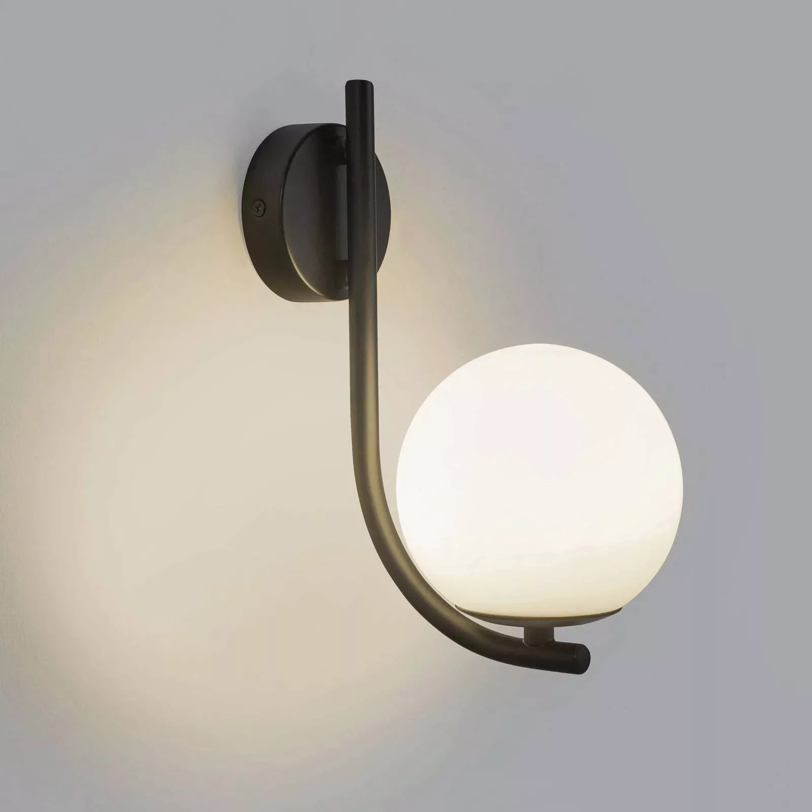 Forlight Wandlampe Sfera Single, schwarz, Glas, Breite 12 cm günstig online kaufen