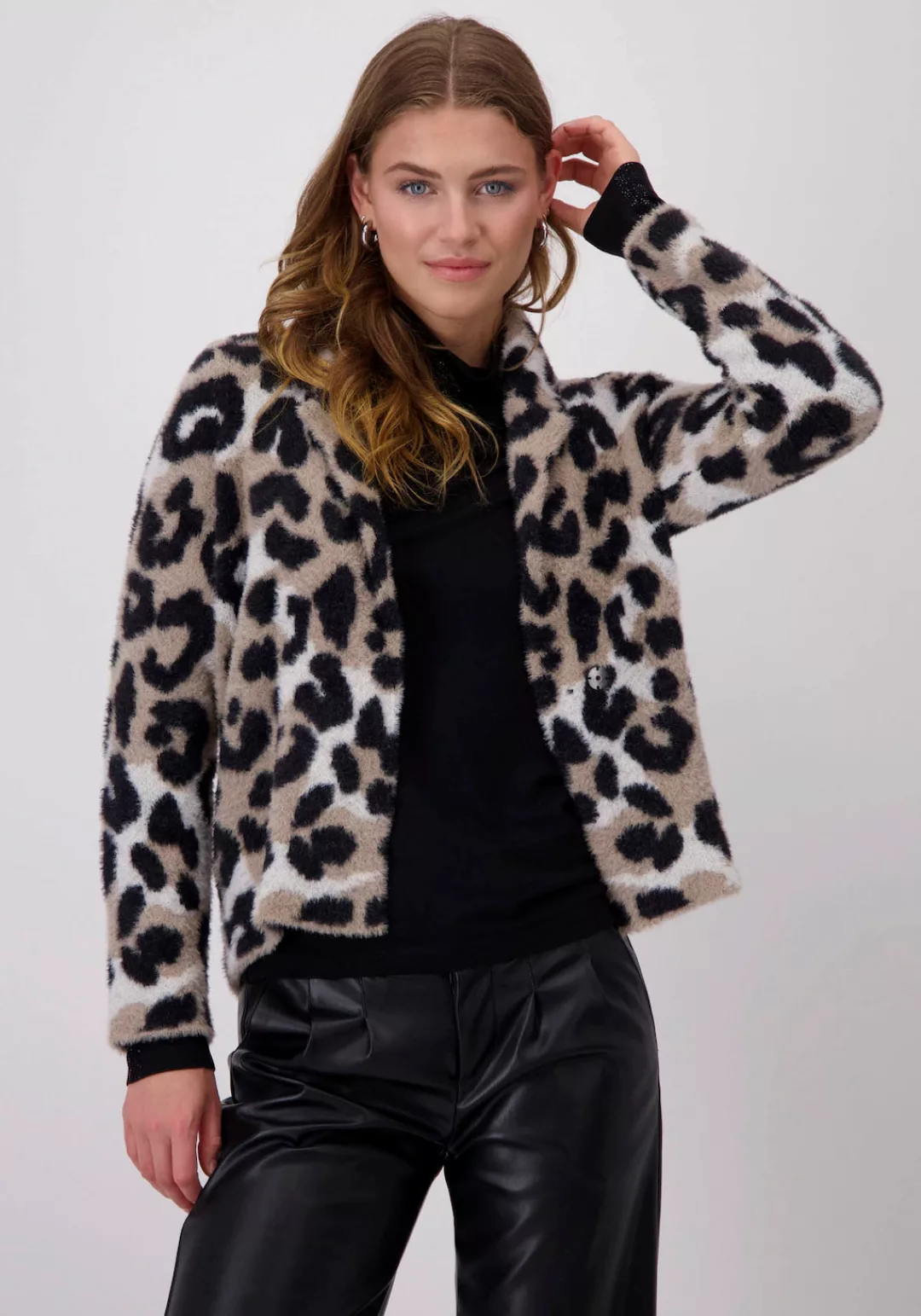 Monari Strickjacke mit Animalprint günstig online kaufen