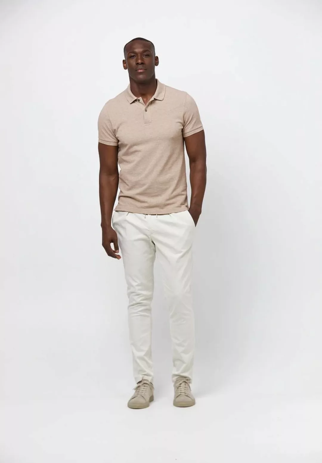 Profuomo Piqué Poloshirt Beige - Größe L günstig online kaufen