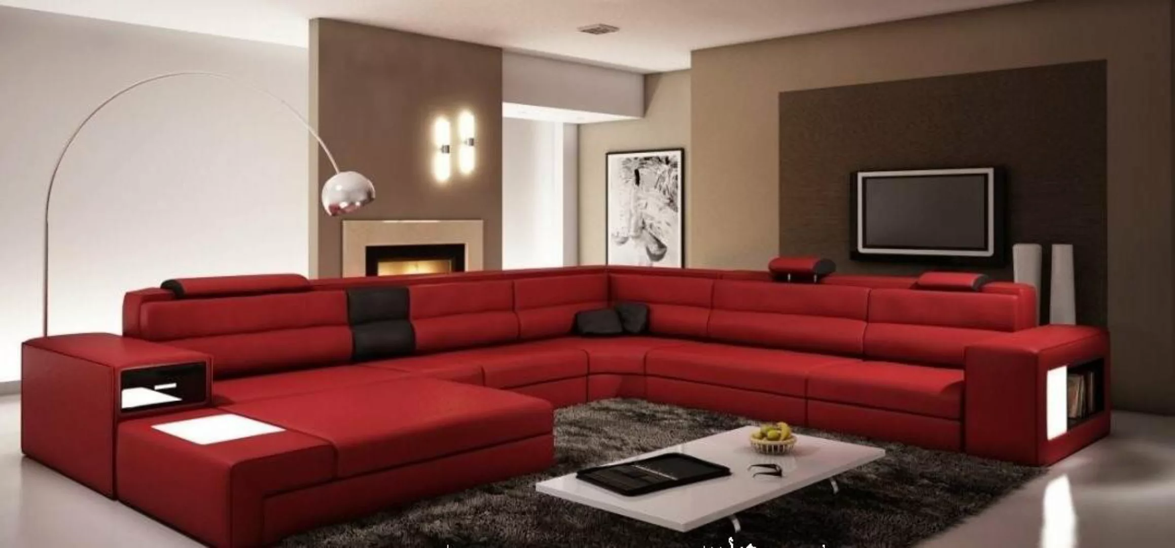 Xlmoebel Ecksofa Neuzeitliches Design Ledersofa Eckcouch mit USB Anschluss günstig online kaufen