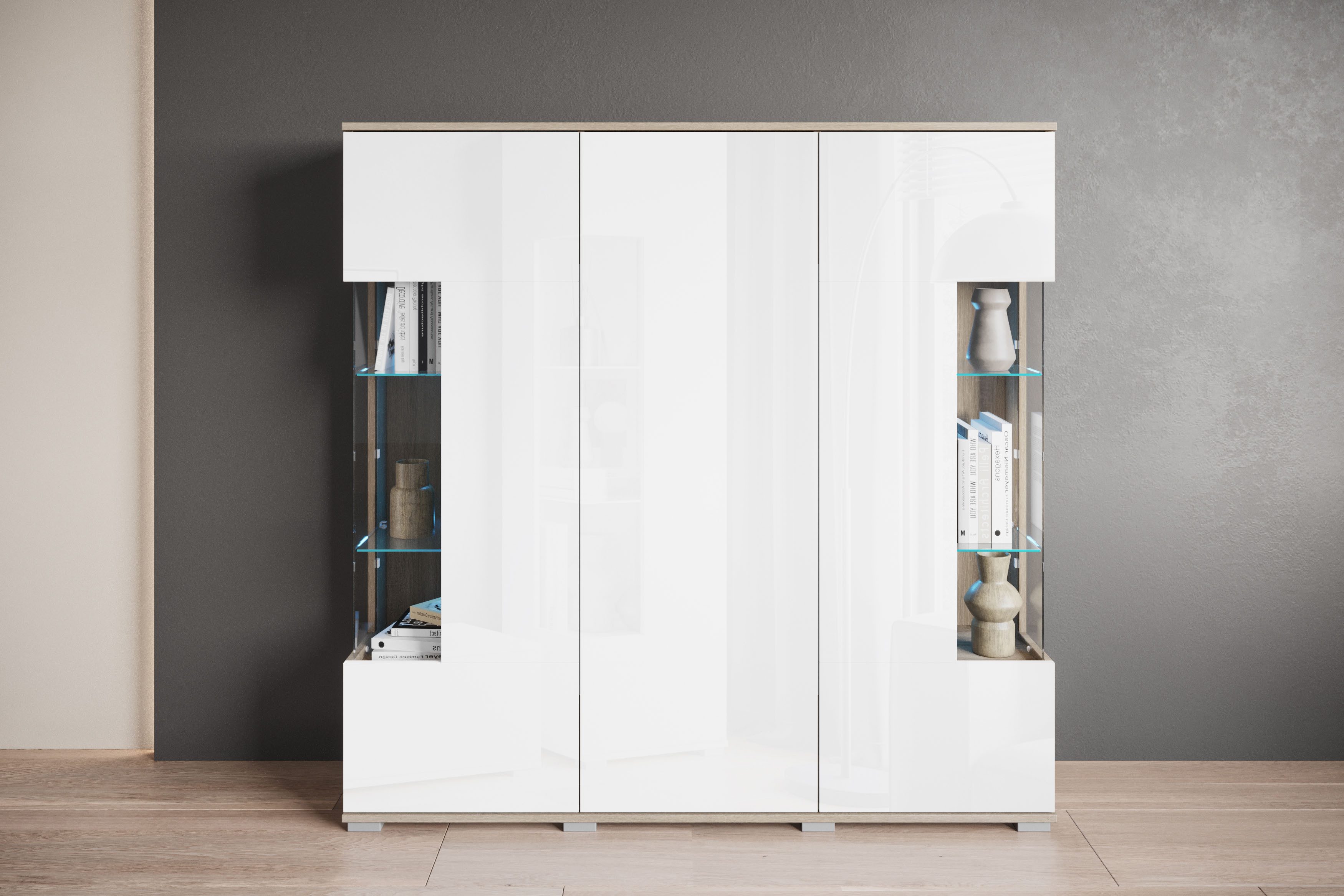 INOSIGN Highboard "Kenia", (1 St.), Modernes Highboard, mit Glastüren, Brei günstig online kaufen