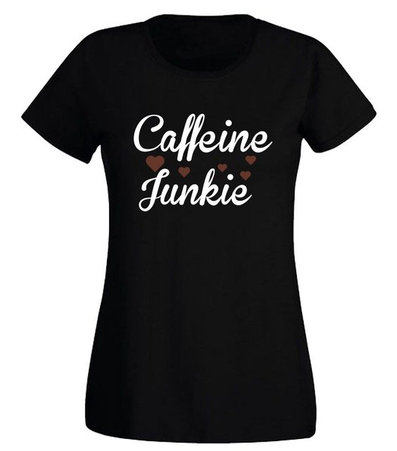 G-graphics T-Shirt Damen T-Shirt - Caffein Junkie mit trendigem Frontprint, günstig online kaufen