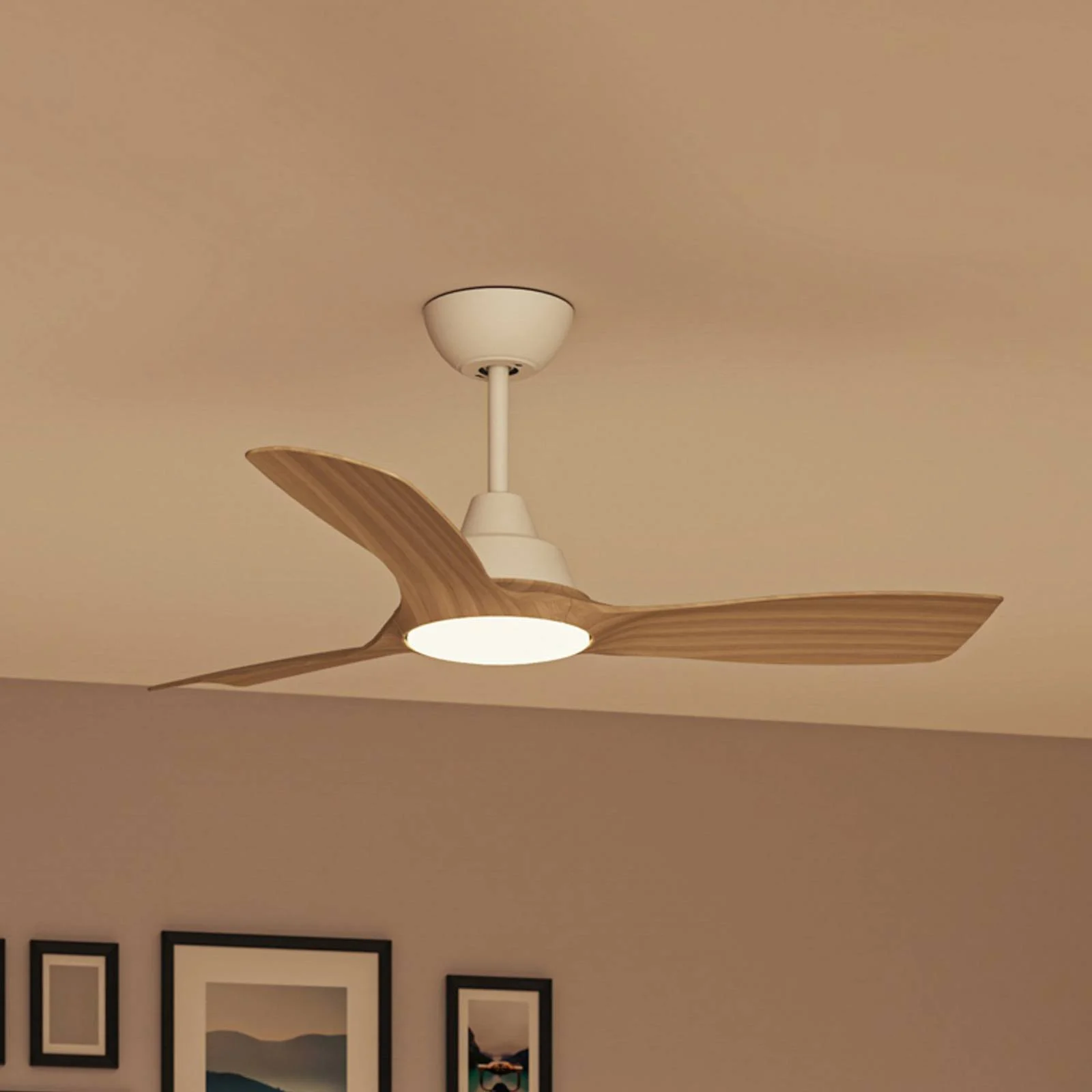 Philips LED-Ventilator Olas, Ø 106 cm, braun/weiß, leise günstig online kaufen