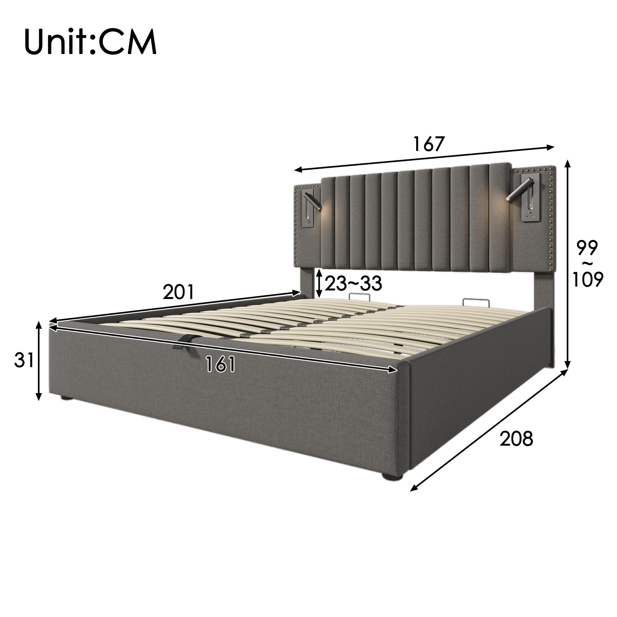 TavilaEcon Boxspringbett Polsterbett mit verstellbarem Kopfteil günstig online kaufen
