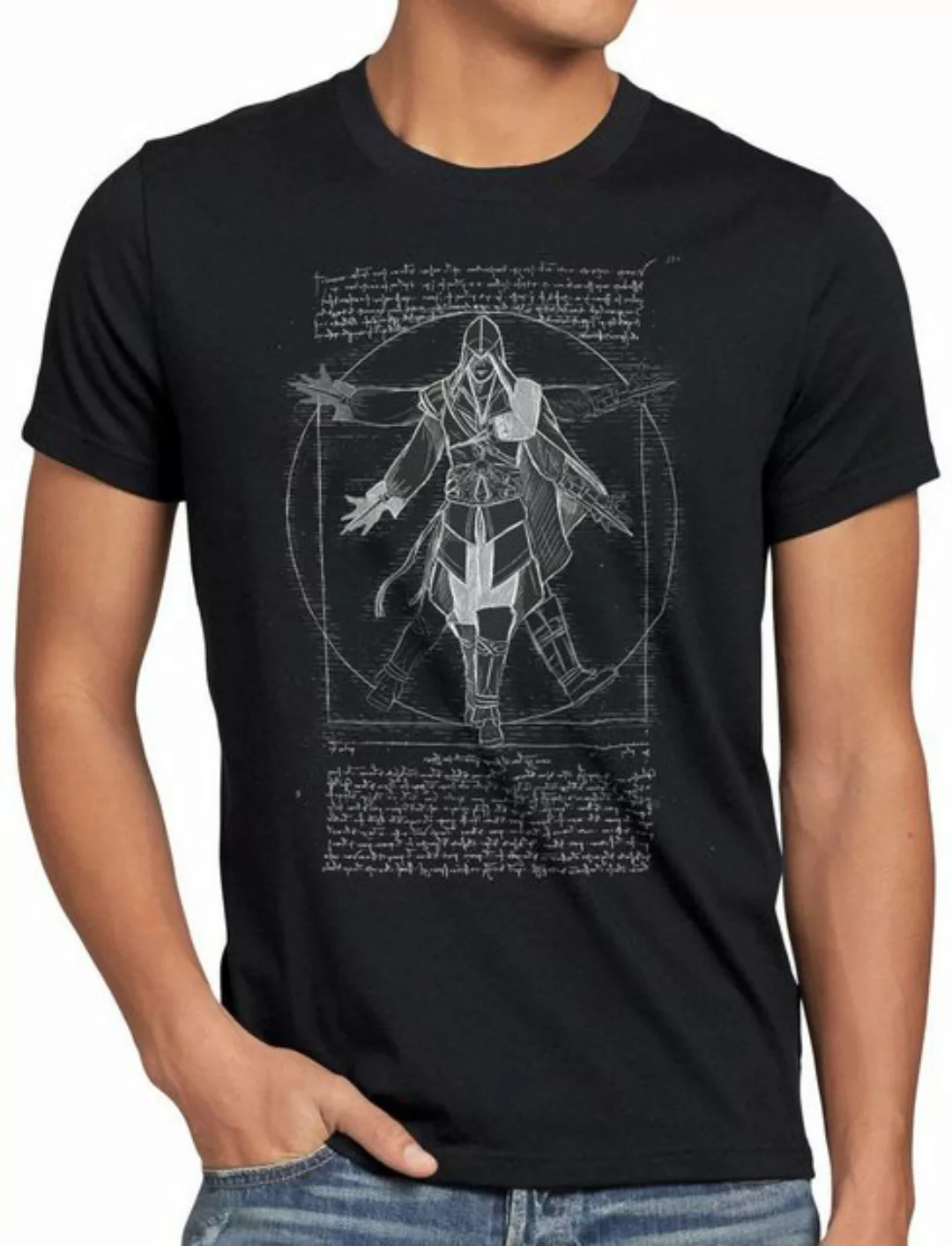 style3 Print-Shirt Herren T-Shirt Vitruvianischer Assassine desmond miles günstig online kaufen