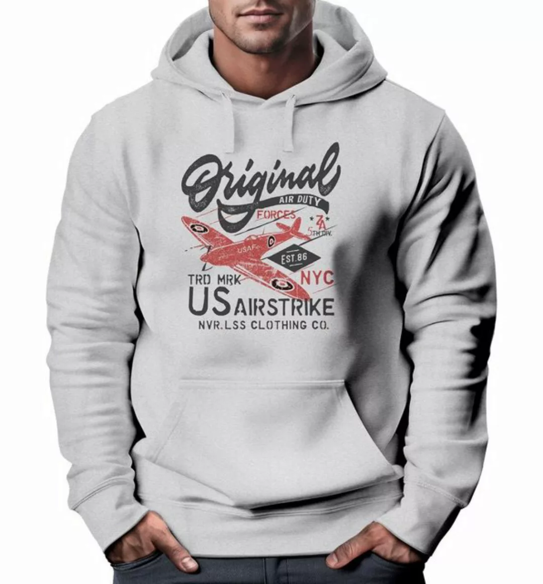 Neverless Hoodie Hoodie Herren US Airforce Army Motiv Spitfire Flugzeug Vin günstig online kaufen