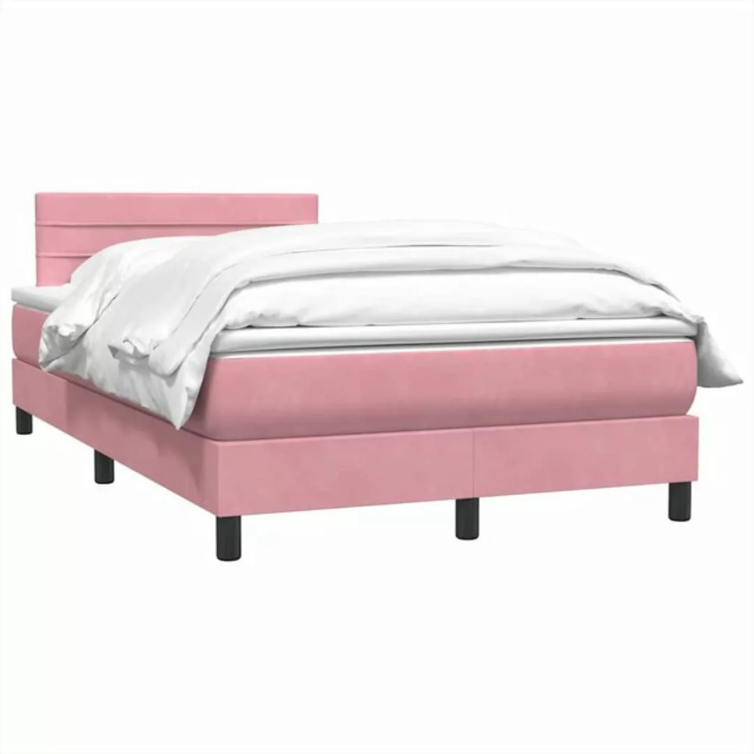 vidaXL Bett Boxspringbett mit Matratze Rosa 120x210 cm Samt günstig online kaufen