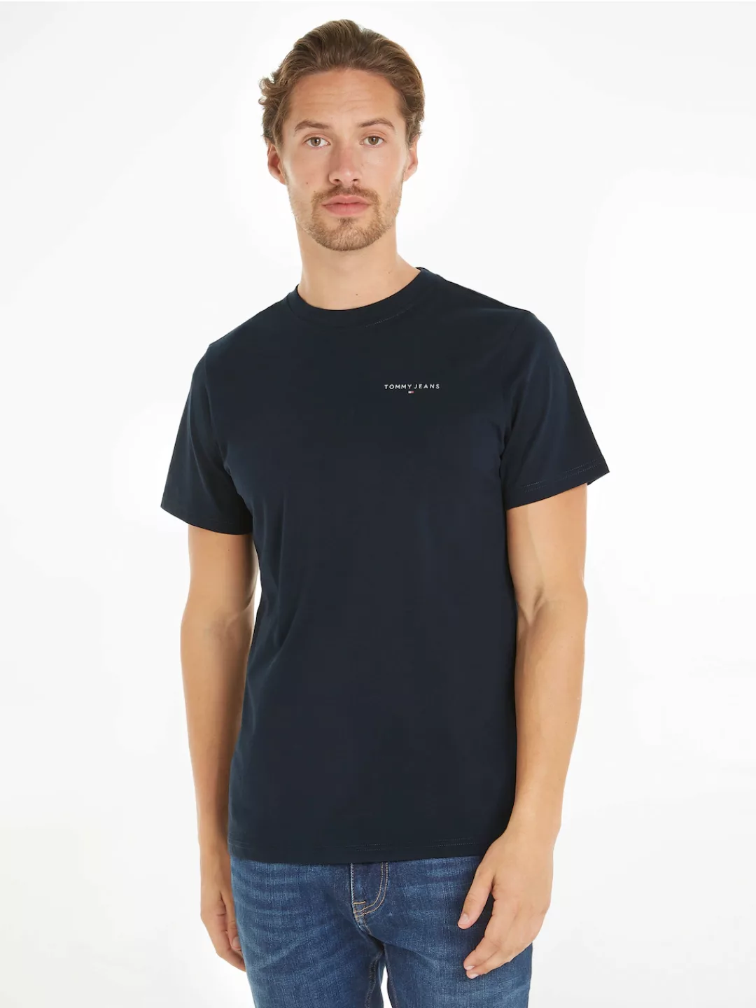 Tommy Jeans T-Shirt "TJM SLIM LINEAR CHEST TEE EXT", mit Logoschriftzug günstig online kaufen