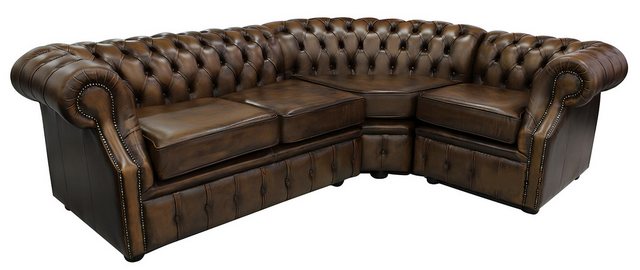 Xlmoebel Ecksofa Chesterfield Ecksofa in antikem Braun mit Polsterung und S günstig online kaufen