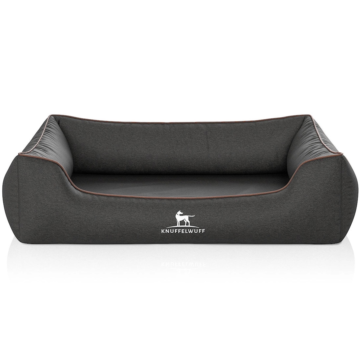 Knuffelwuff Hundebett Amelie Orthopädisch Velours XXL 120 x 85cm Schwarz günstig online kaufen