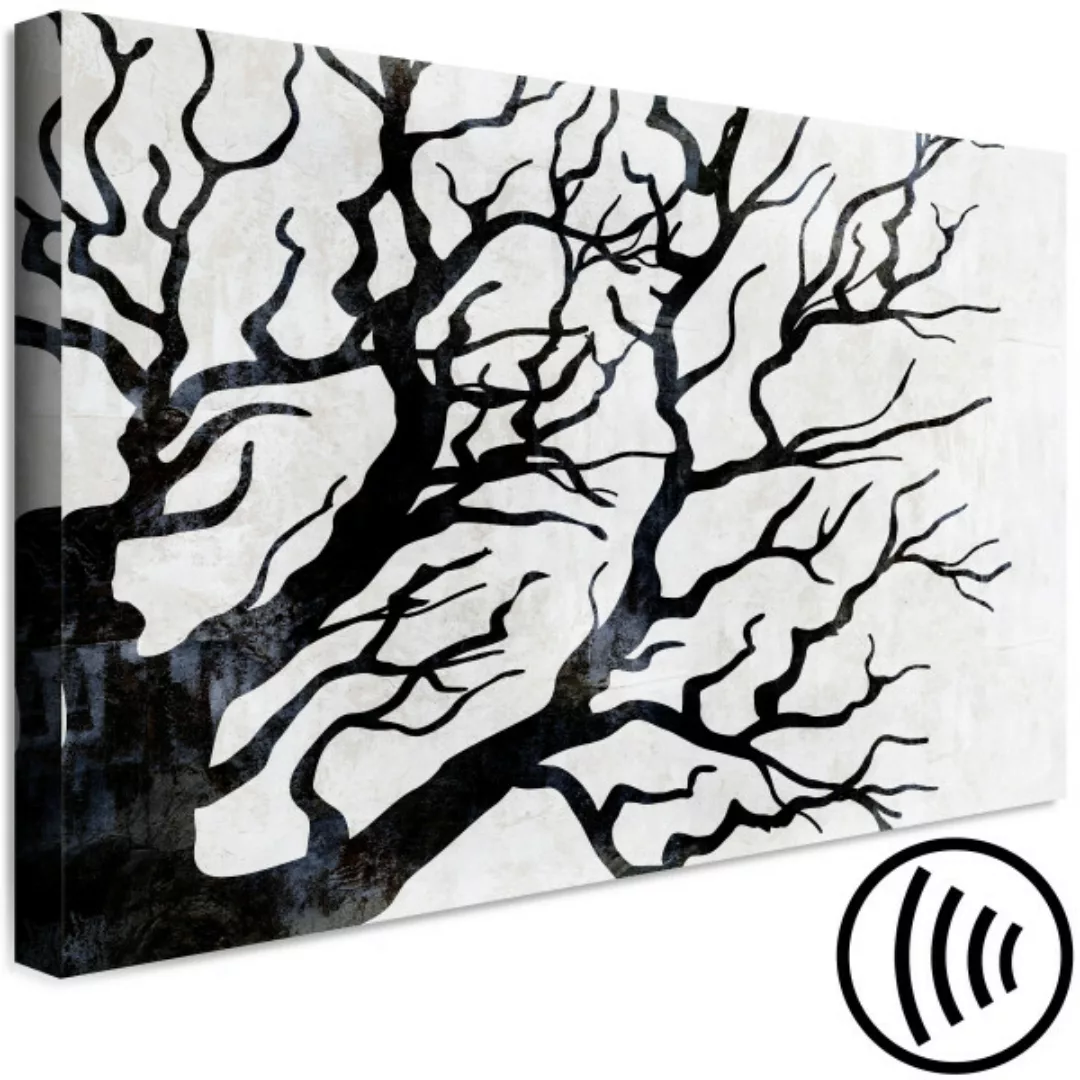 Wandbild Winterbaum - Schwarz-Weiß-Grafik, inspiriert von japanischer Maler günstig online kaufen