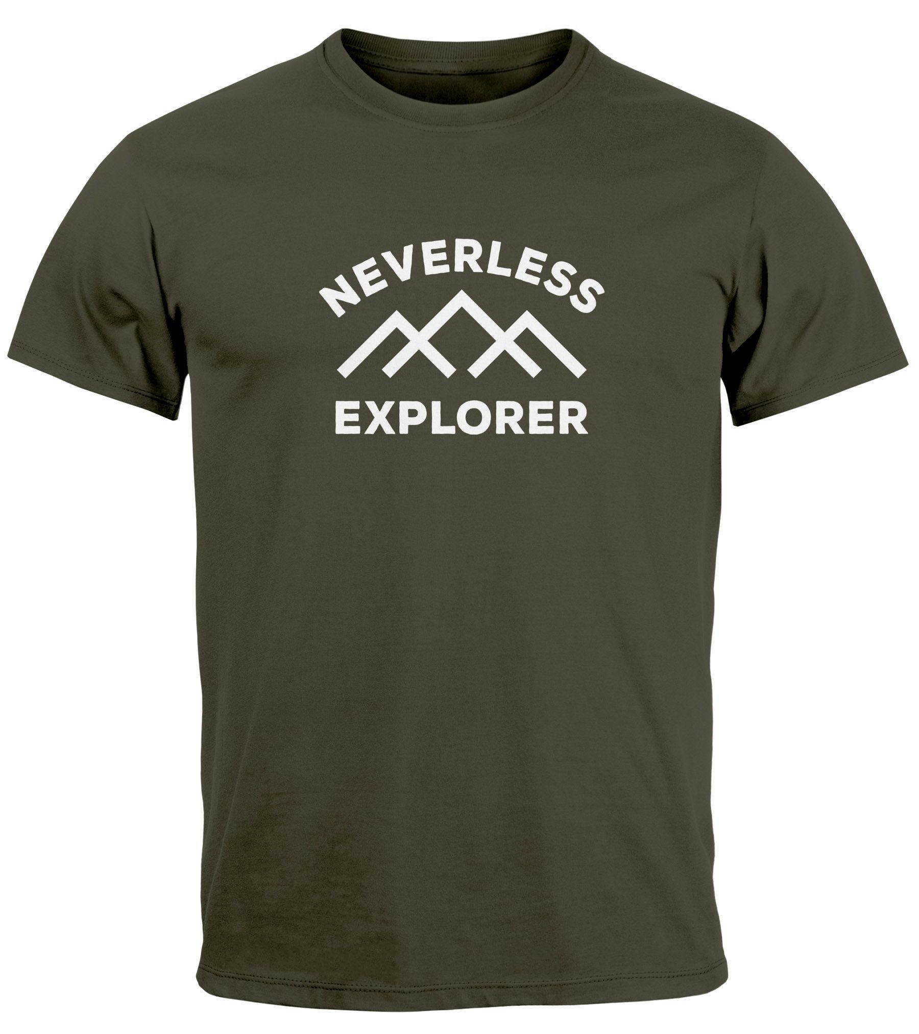 Neverless Print-Shirt Herren T-Shirt Aufdruck Outdoor günstig online kaufen