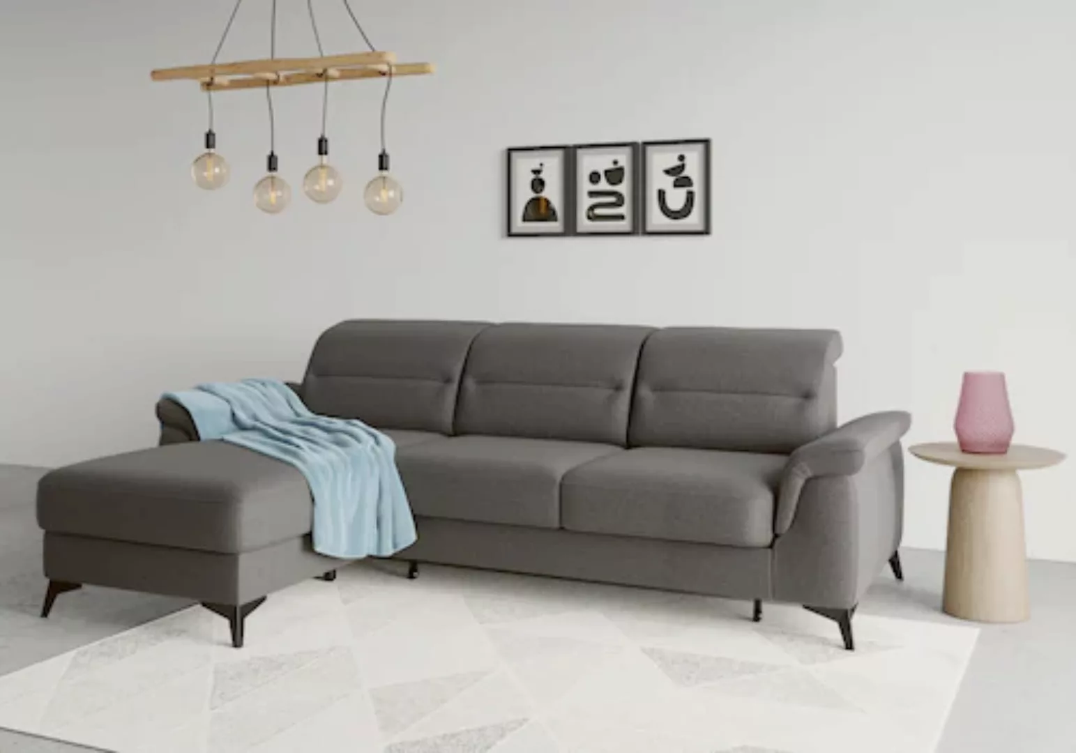 sit&more Ecksofa "Sinatra L-Form", mit Recamiere, optional mit Kopfteilvers günstig online kaufen