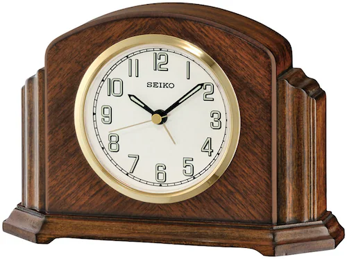 Seiko Tischuhr »QXE043B«, Wohnzimmer, Esszimmer, Holz, nussbaumfarben günstig online kaufen