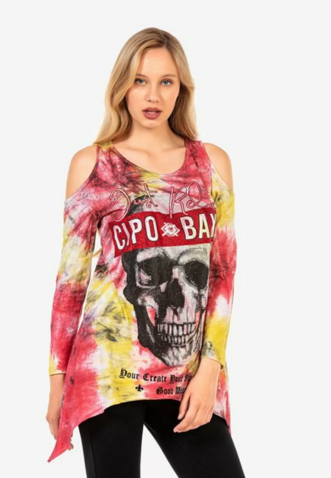 Cipo & Baxx Langarmshirt im knalligen Design günstig online kaufen