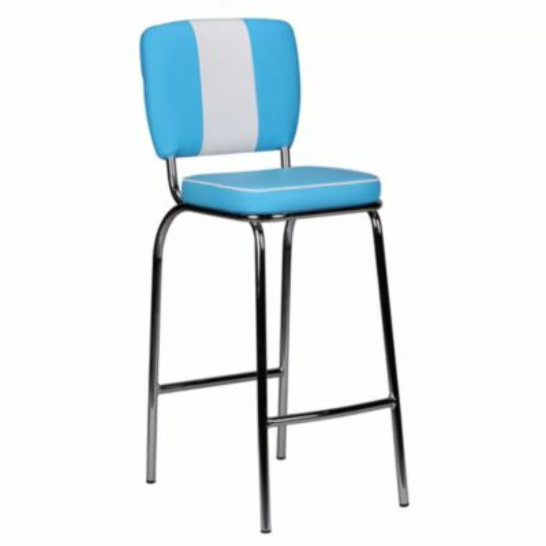 FineBuy Barhocker American Diner 38 x 35 cm Sitzfläche blau günstig online kaufen