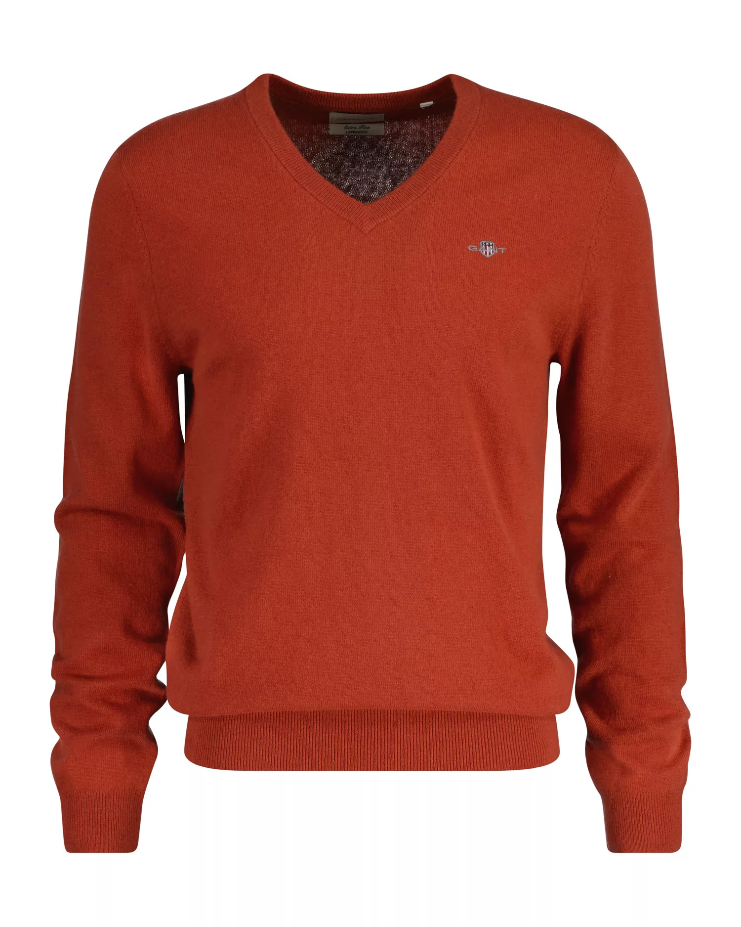 Gant V-Ausschnitt-Pullover "EXTRAFINE LAMBSWOOL V-NECK", mit Logostickerei günstig online kaufen