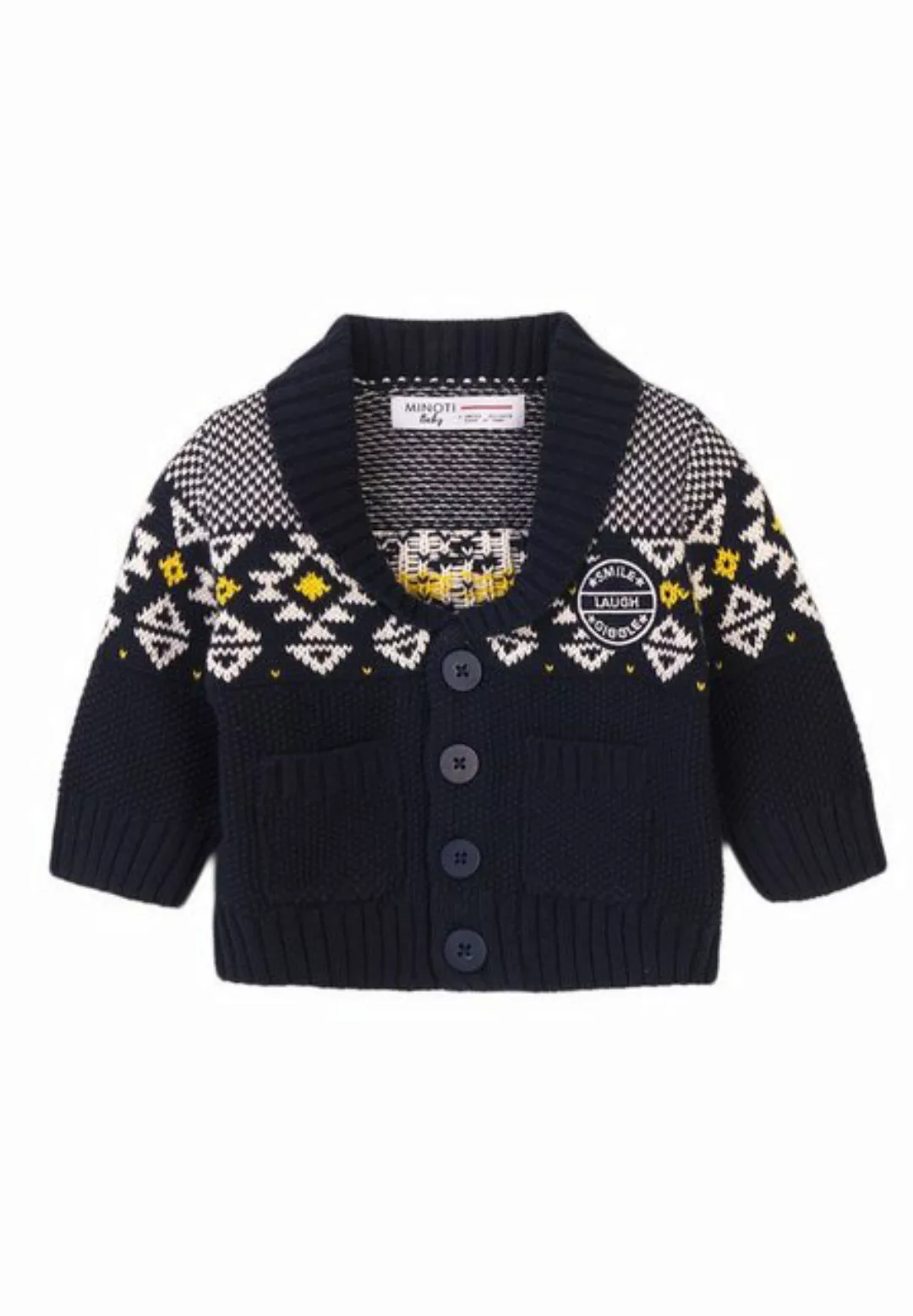 MINOTI Strickpullover Strickcardigan mit Jackardmuster (3m-3y) günstig online kaufen