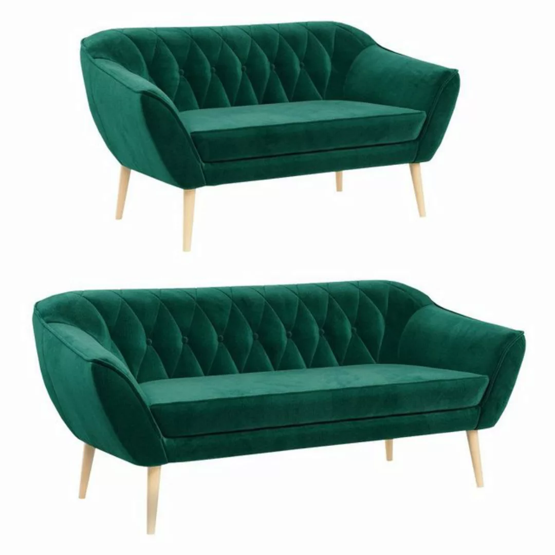 MKS MÖBEL Sofa PIRS 3 2, Set, zwei Sofas, T30-Schaum, Holzbeine, Skandinavi günstig online kaufen