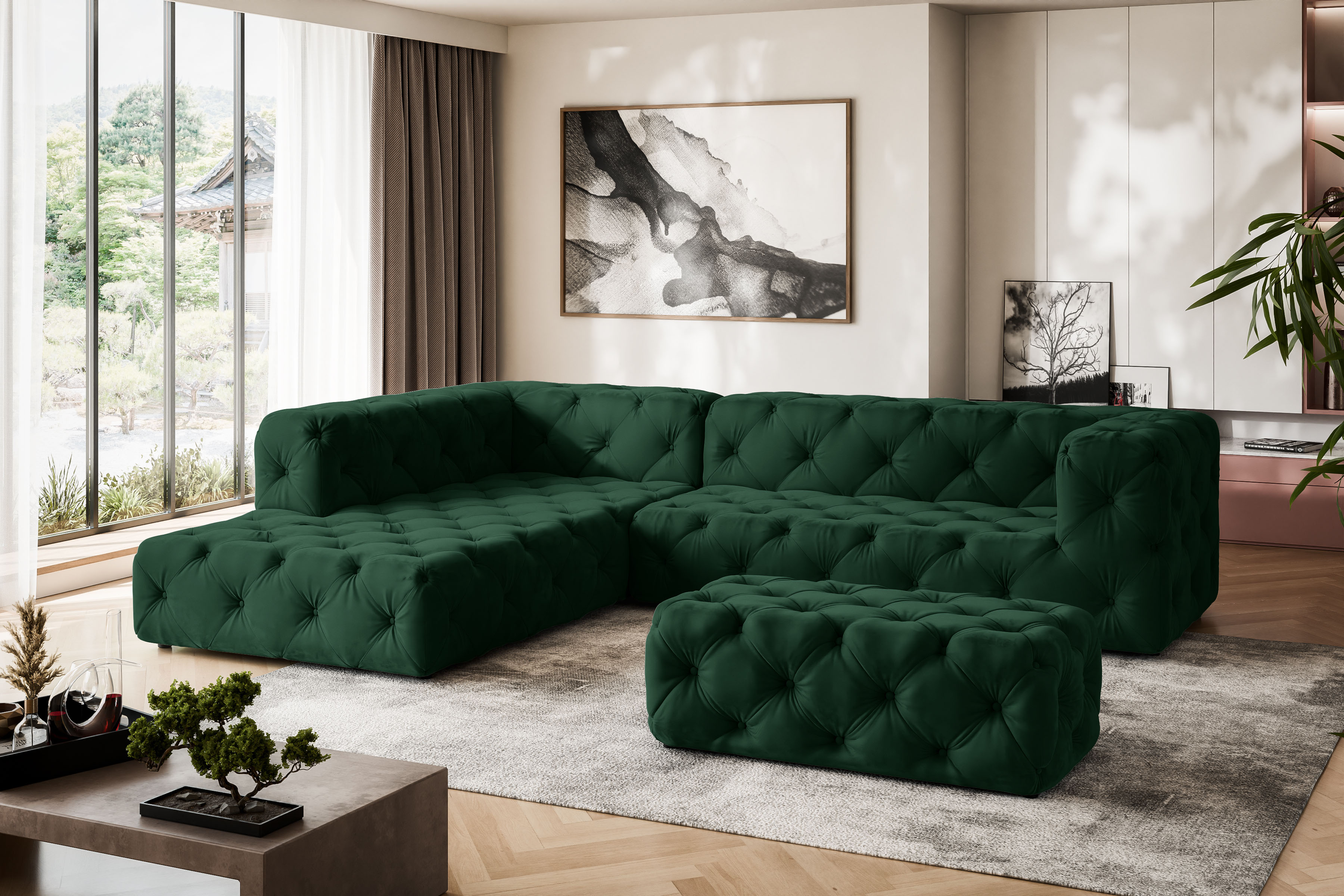 Places of Style Ecksofa "FOLLINA", L-Form, mit klassischer Chesterfield-Kno günstig online kaufen
