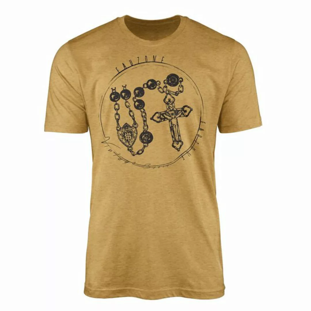 Sinus Art T-Shirt Vintage Herren T-Shirt Rosenkranz günstig online kaufen