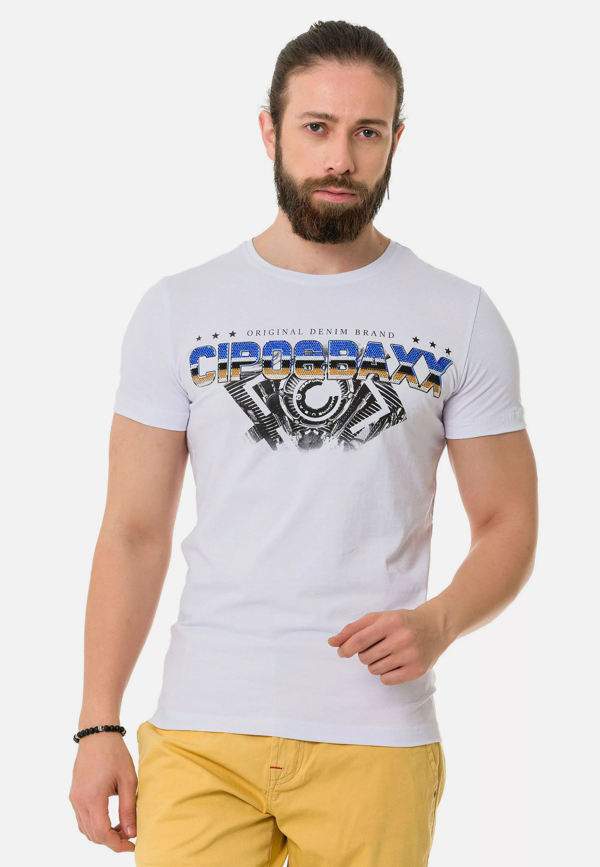 Cipo & Baxx T-Shirt "T-Shirt", extravaganter Marken-Schriftzug günstig online kaufen