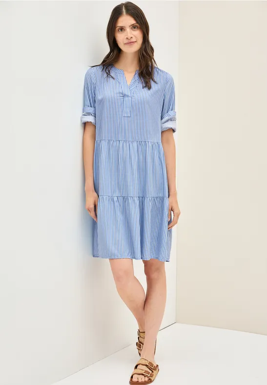 Gestreiftes Volant-Kleid günstig online kaufen