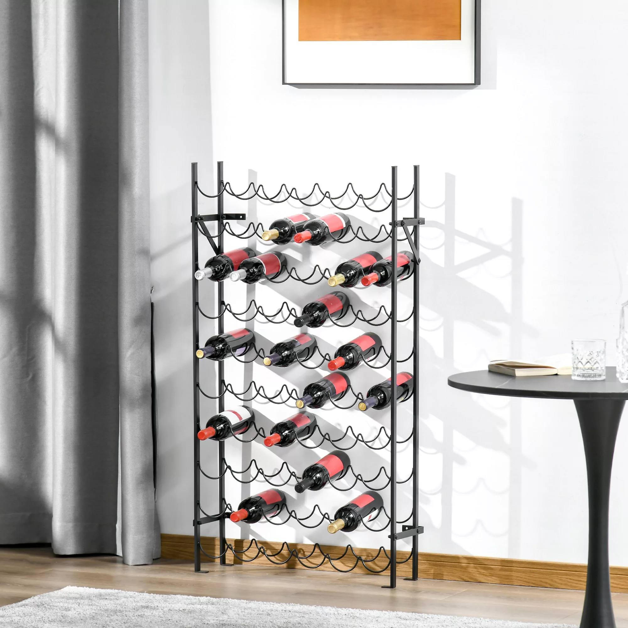 HOMCOM Weinregal für 60 Flaschen  Wandmontierbares Flaschenregal, Weinständ günstig online kaufen