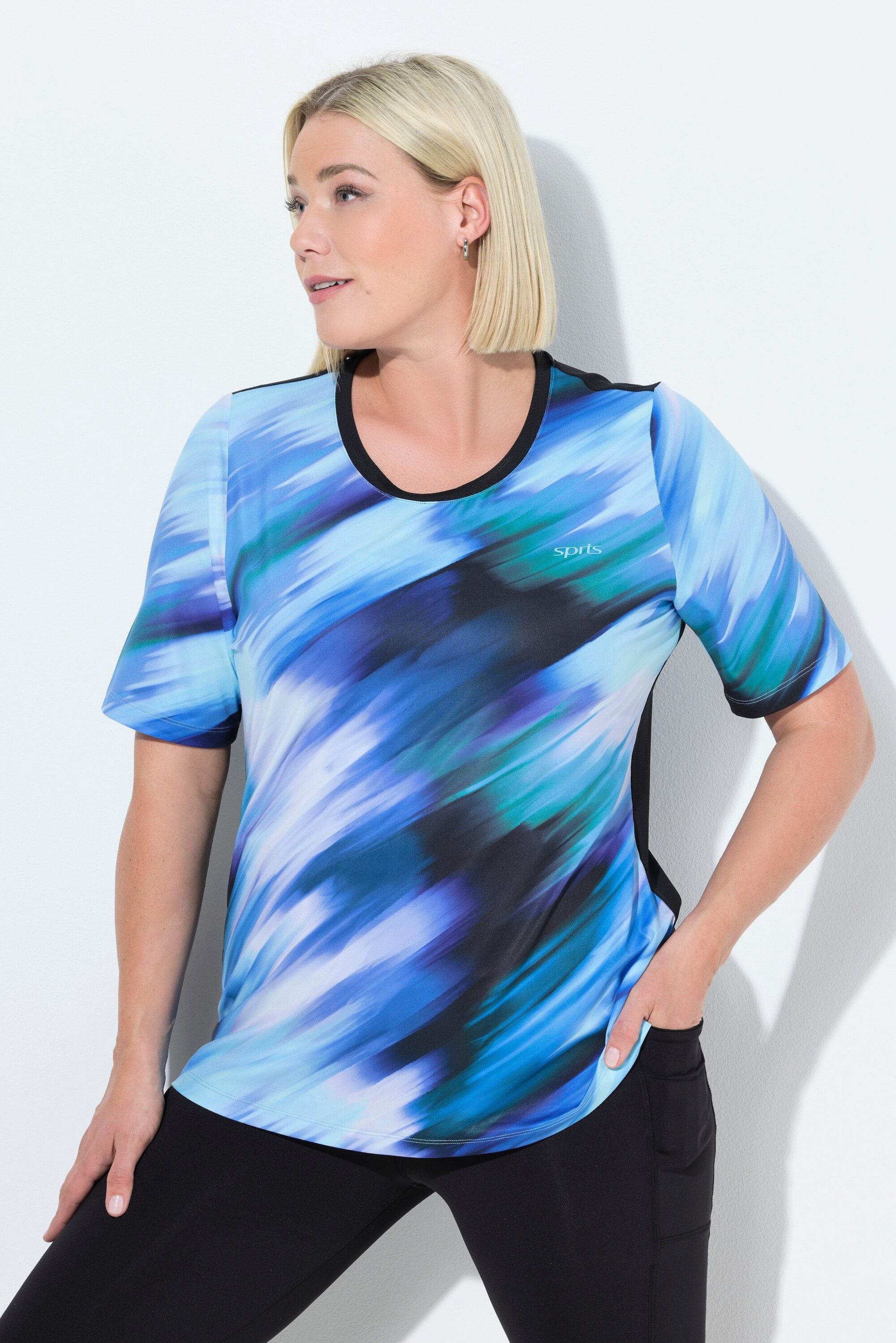 Ulla Popken T-Shirt T-Shirt Rücken-Cut-Out Rundhals günstig online kaufen