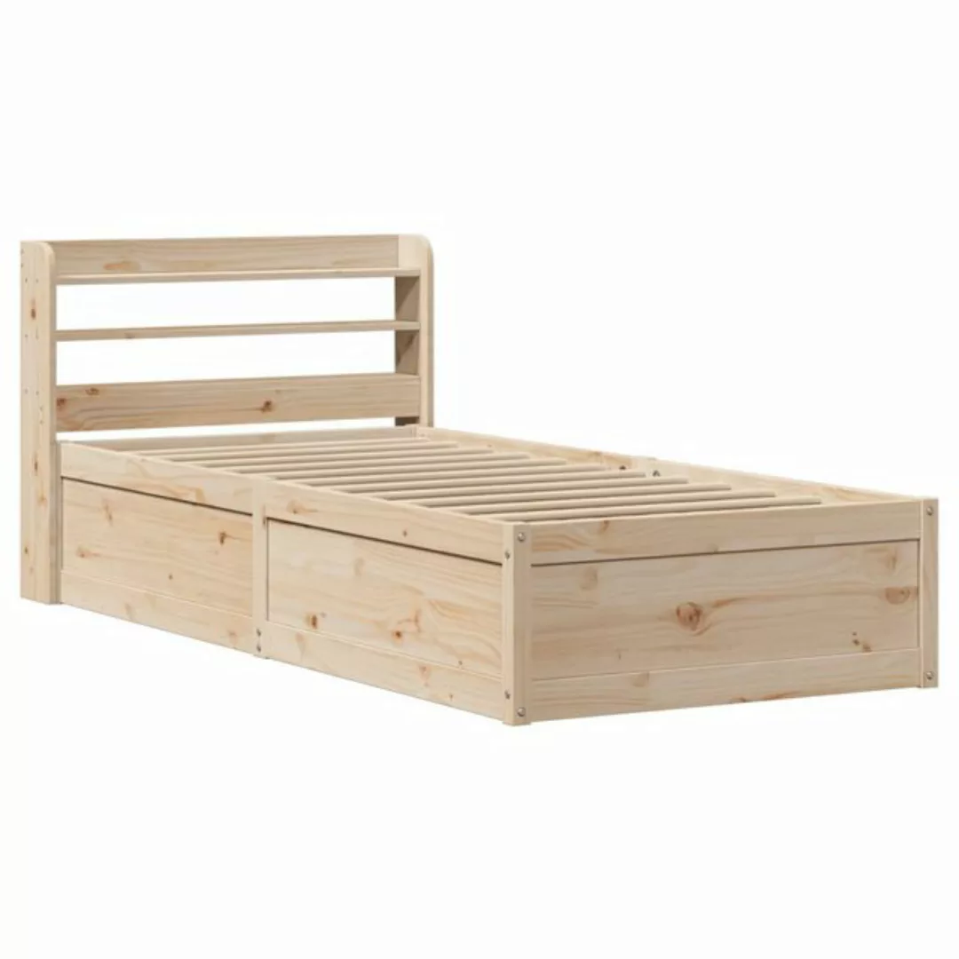 vidaXL Bett Massivholzbett mit Kopfteil 75x190 cm Kiefer günstig online kaufen