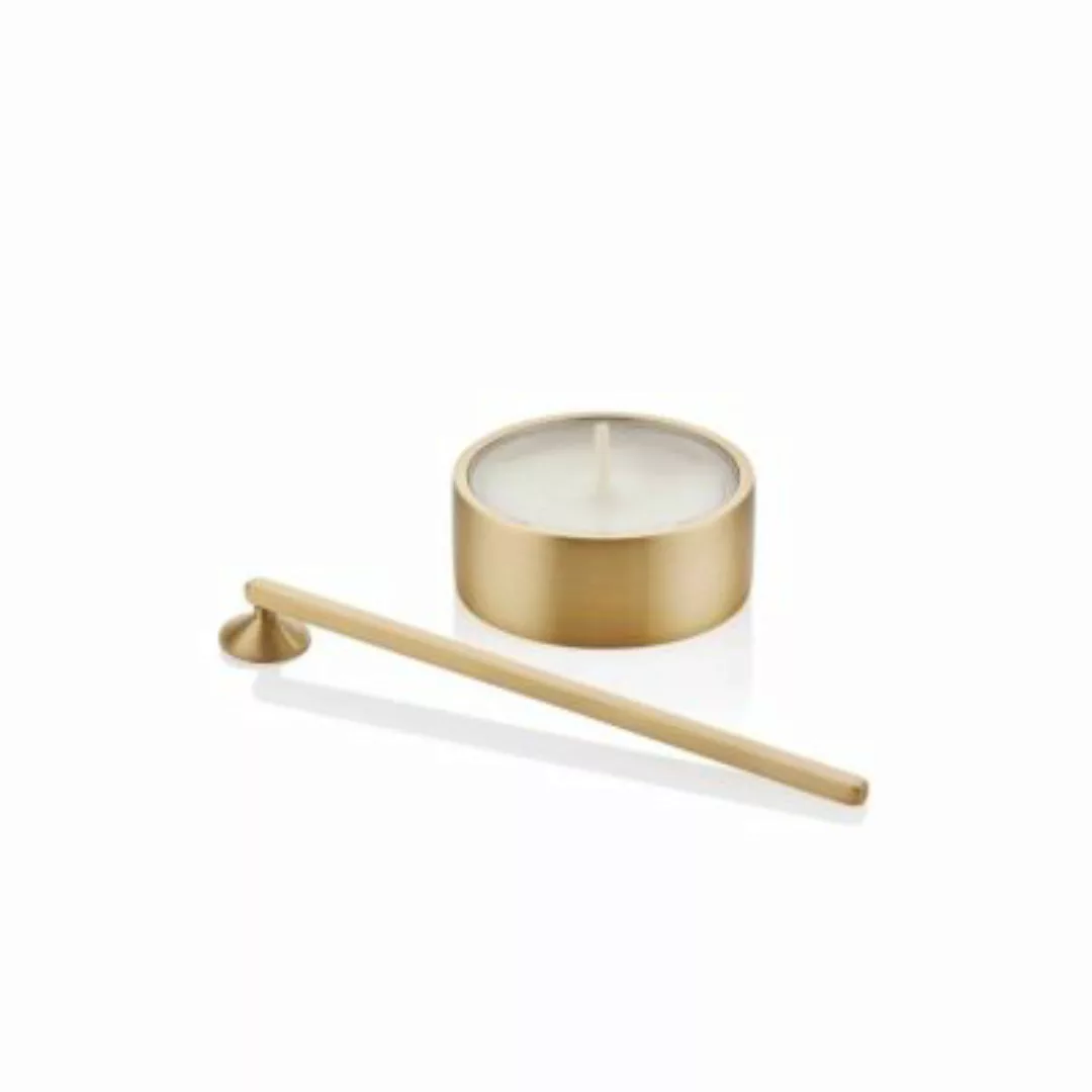 THE MIA Brass Messing Kerzenlöscher & Teelicht Set gold günstig online kaufen