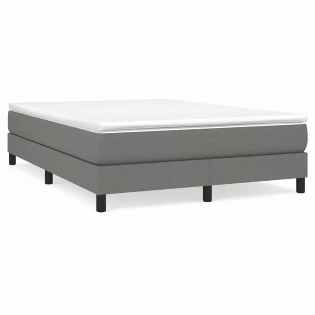 furnicato Bett Boxspringbett mit Matratze Dunkelgrau 160x200 cm Stoff günstig online kaufen