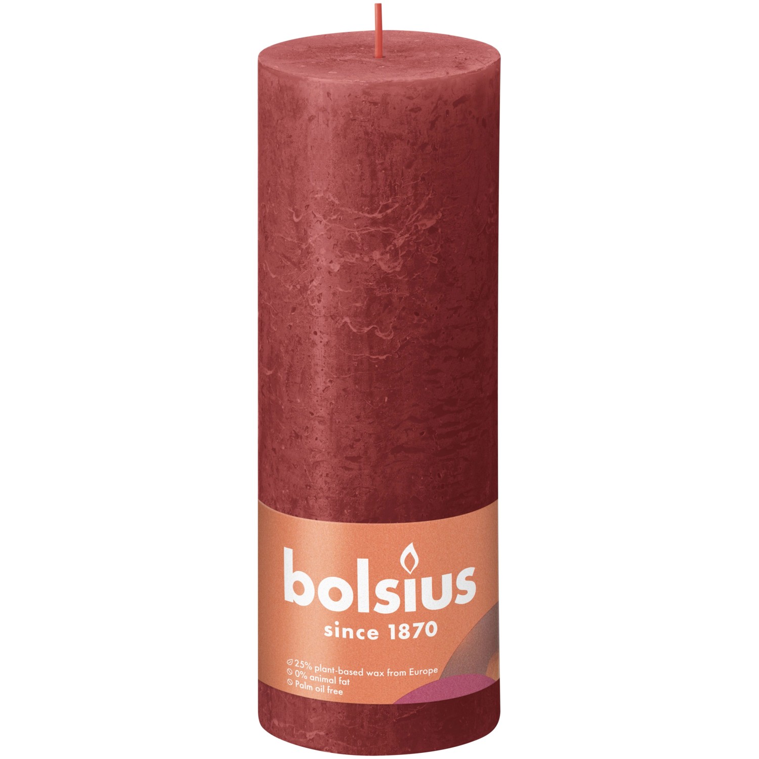 Bolsius Rustik-Kerze Shine 190/68 mm Zartes Rot günstig online kaufen