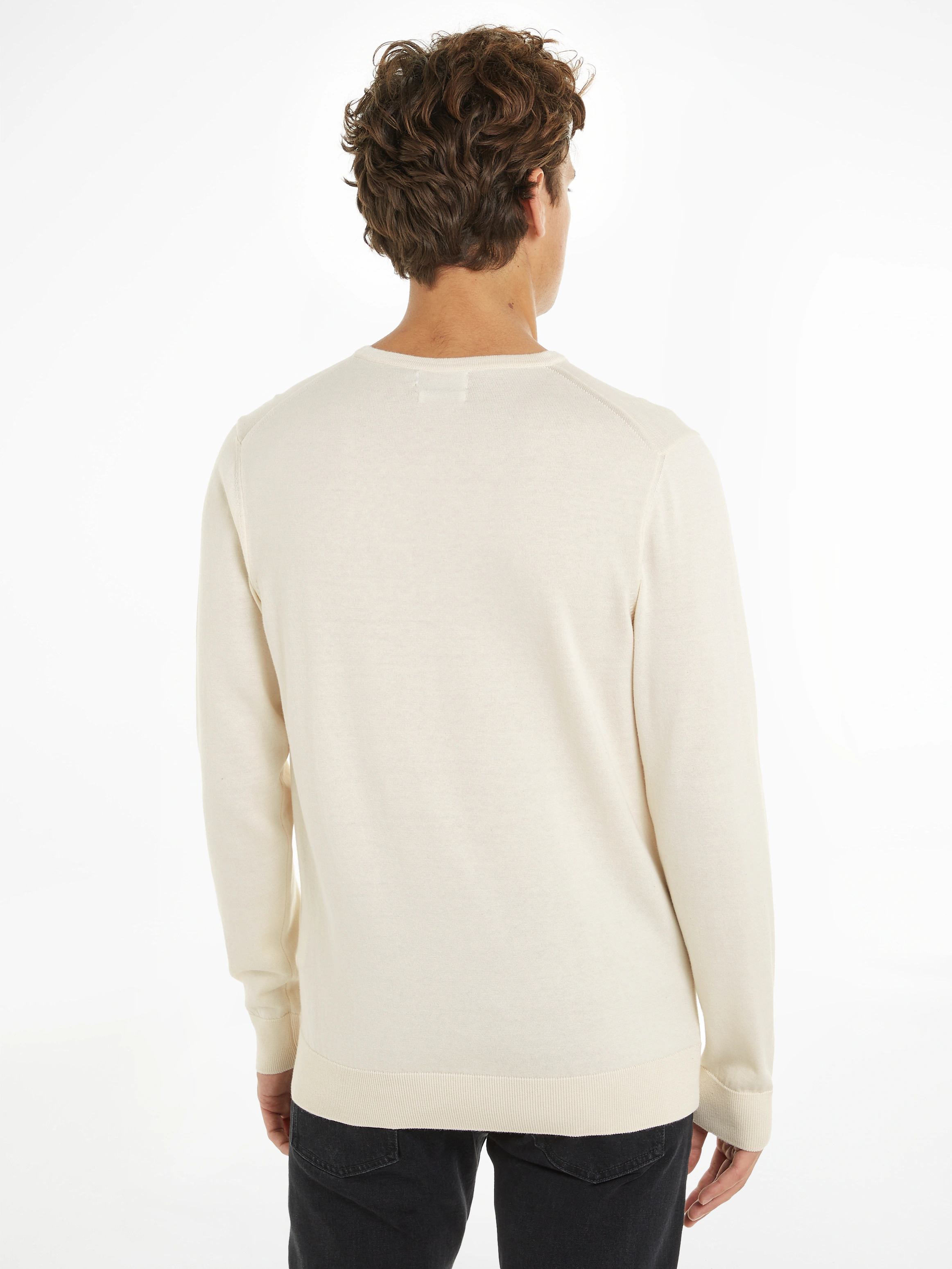 Calvin Klein Rundhalspullover "COTTON SILK BLEND CN SWEATER", mit Logoprägu günstig online kaufen