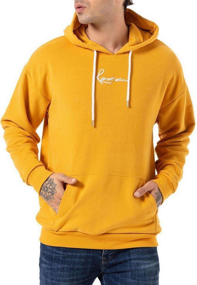 RedBridge Kapuzensweatshirt Herren Kapuzenpullover Mustard S Bestickung günstig online kaufen