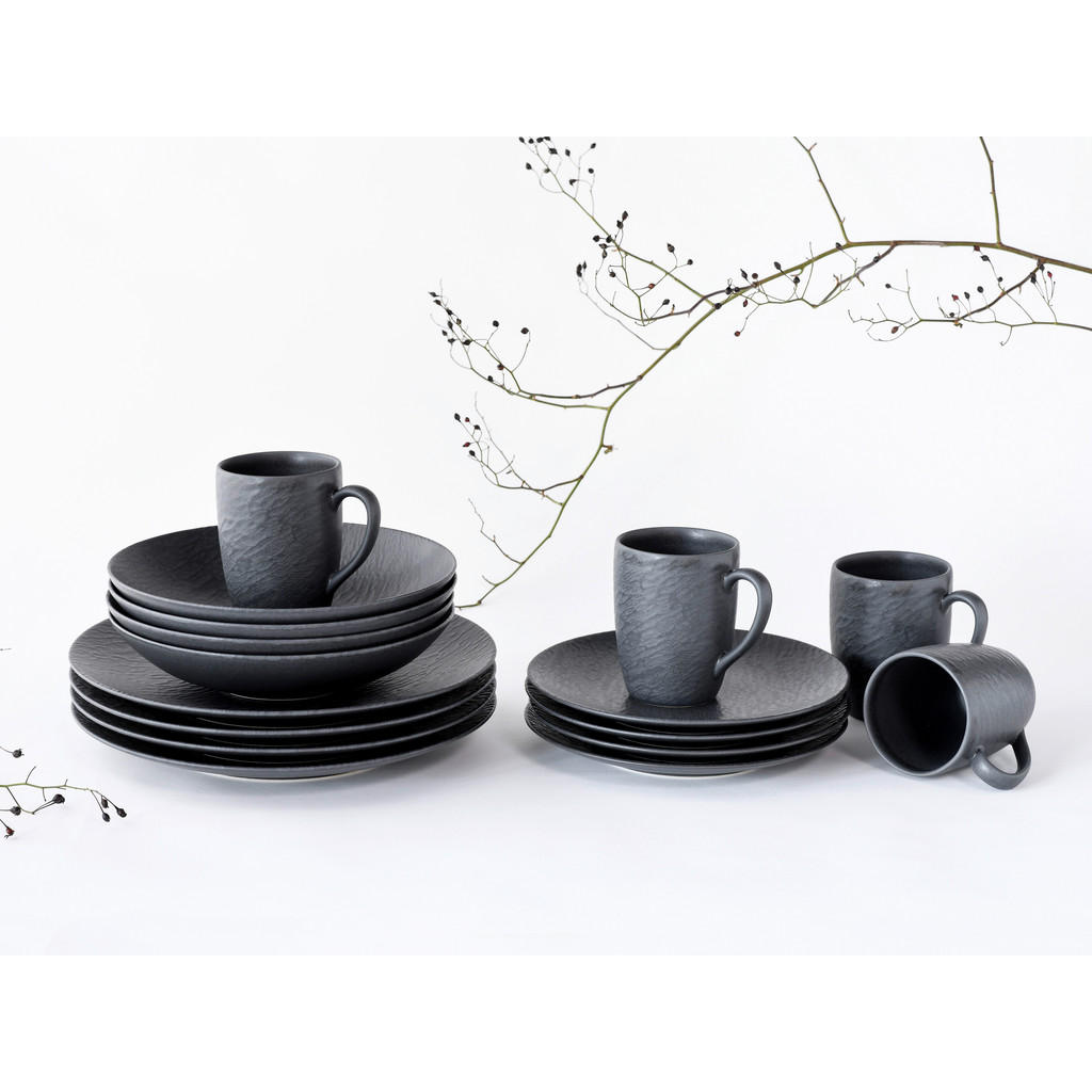 CreaTable Kaffeebecherset Rondo Schiefer schwarz Steinzeug günstig online kaufen