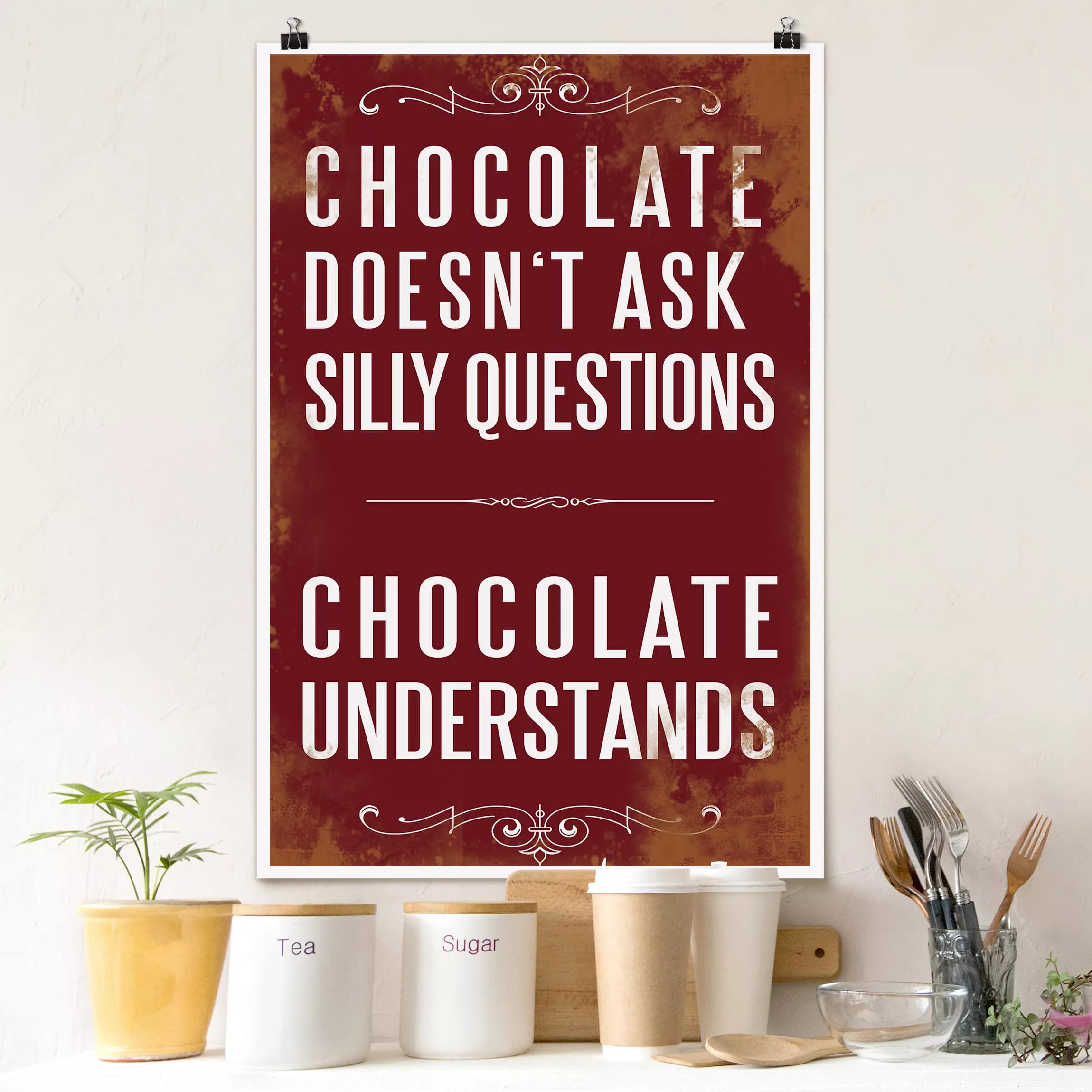 Poster Spruch - Hochformat No.KA22 Chocolate günstig online kaufen